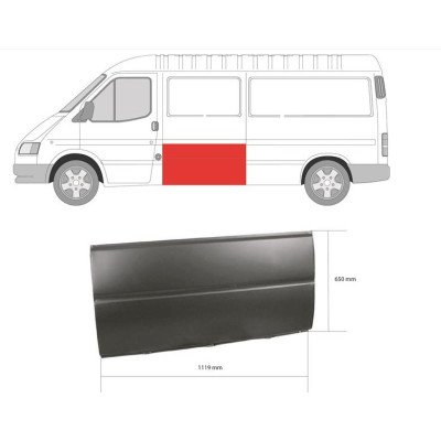 TRS042 Ремчастина бічної двері лівої Transit 2,5 1986-2000