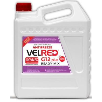 Антифриз VELRED G12 PLUS червоний готовий (ємність 4,9 л)